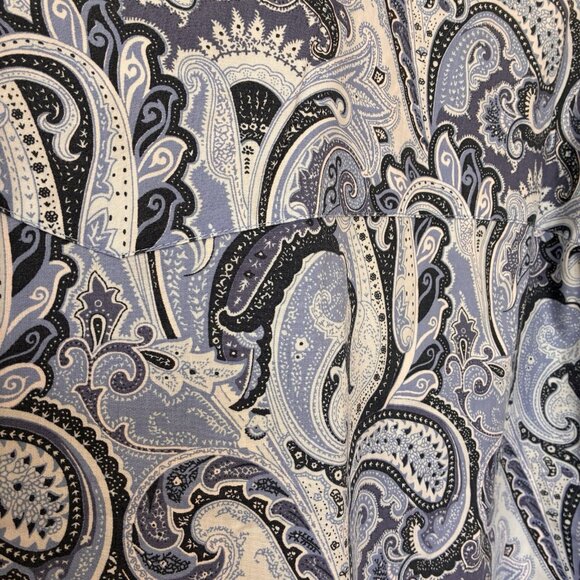 Cowboy Hardware Pearl Snap Western Shirt Mens XXL Blue Paisley Snap Close Pocket - Picture 7 of 9